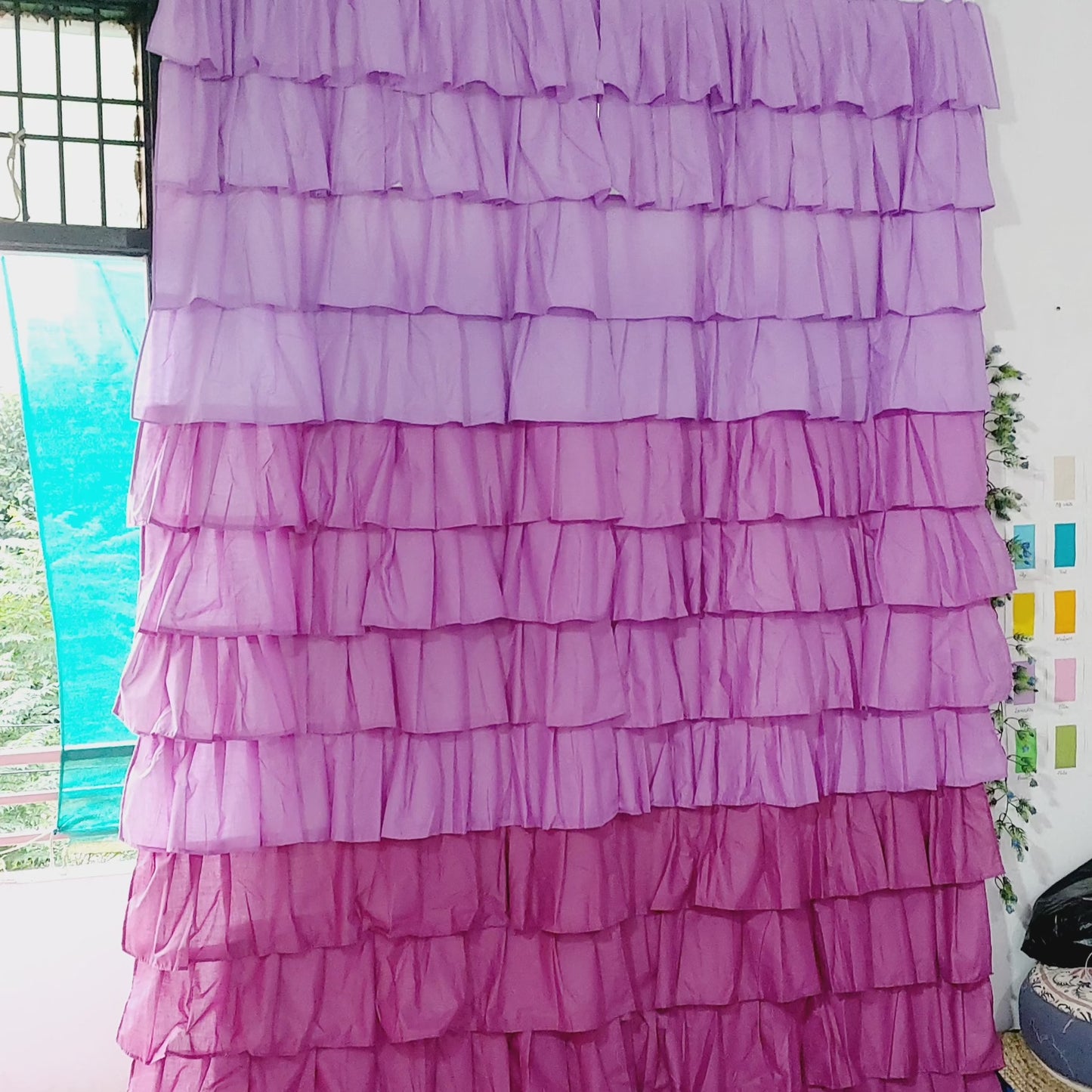 Lavender Ombre Full Ruffle Curtains