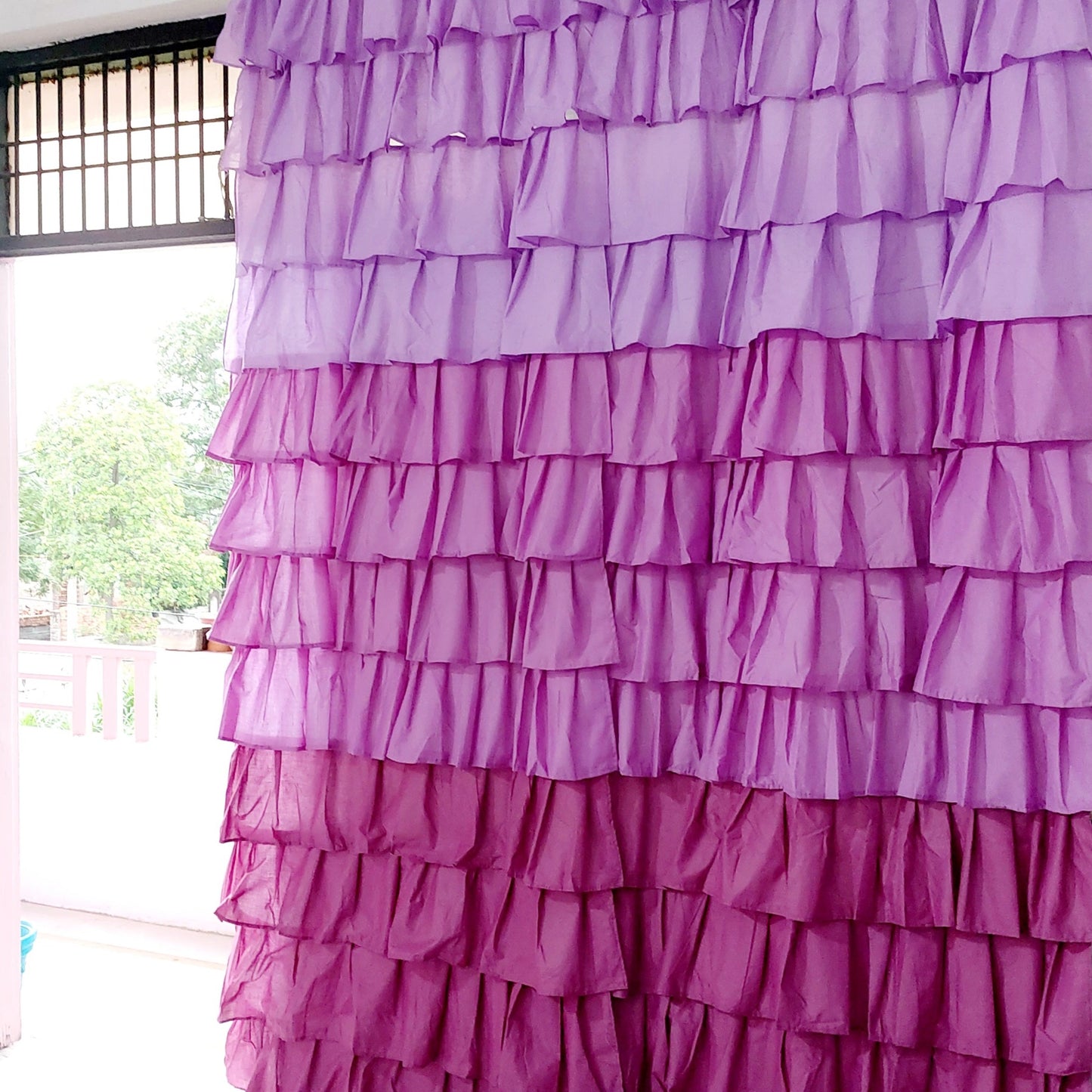 Lavender Ombre Full Ruffle Curtains