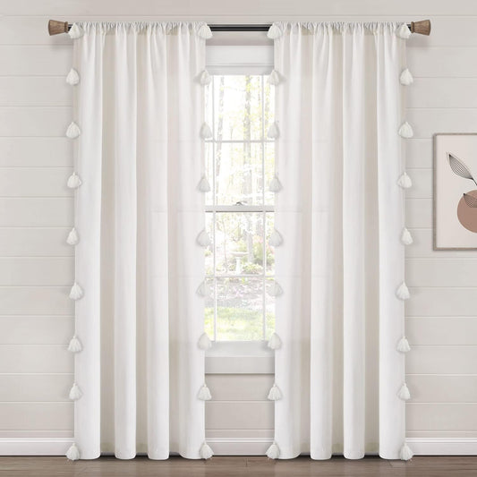 White Tassel White Curtains (Cotton & Sheer)