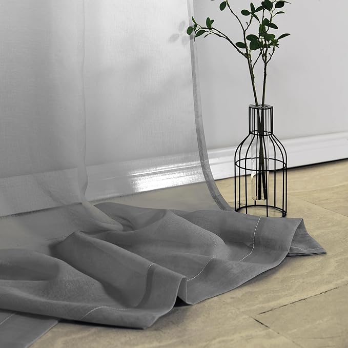 Grey Ombre Dyed Sheer Curtains