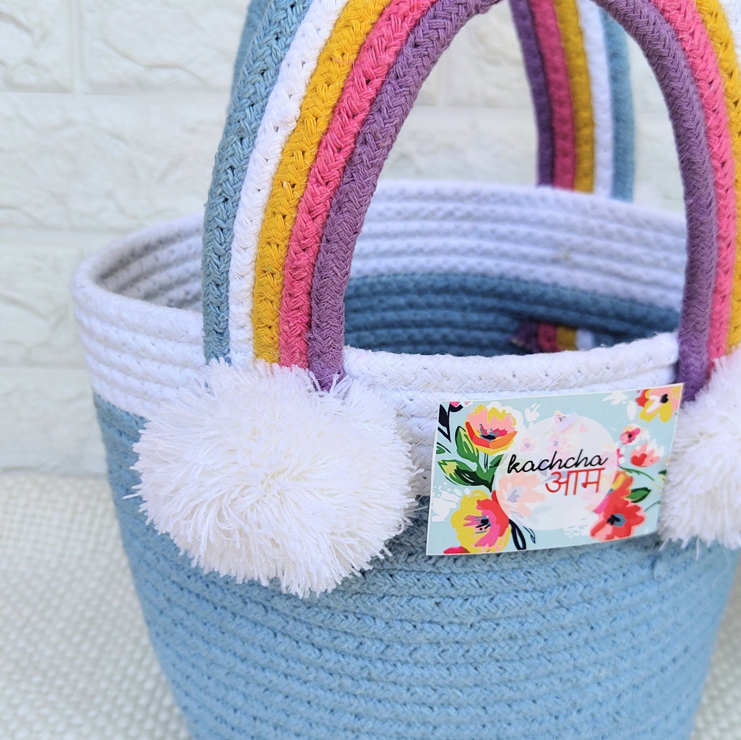 Rainbow Handle Multipurpose Blue Basket π