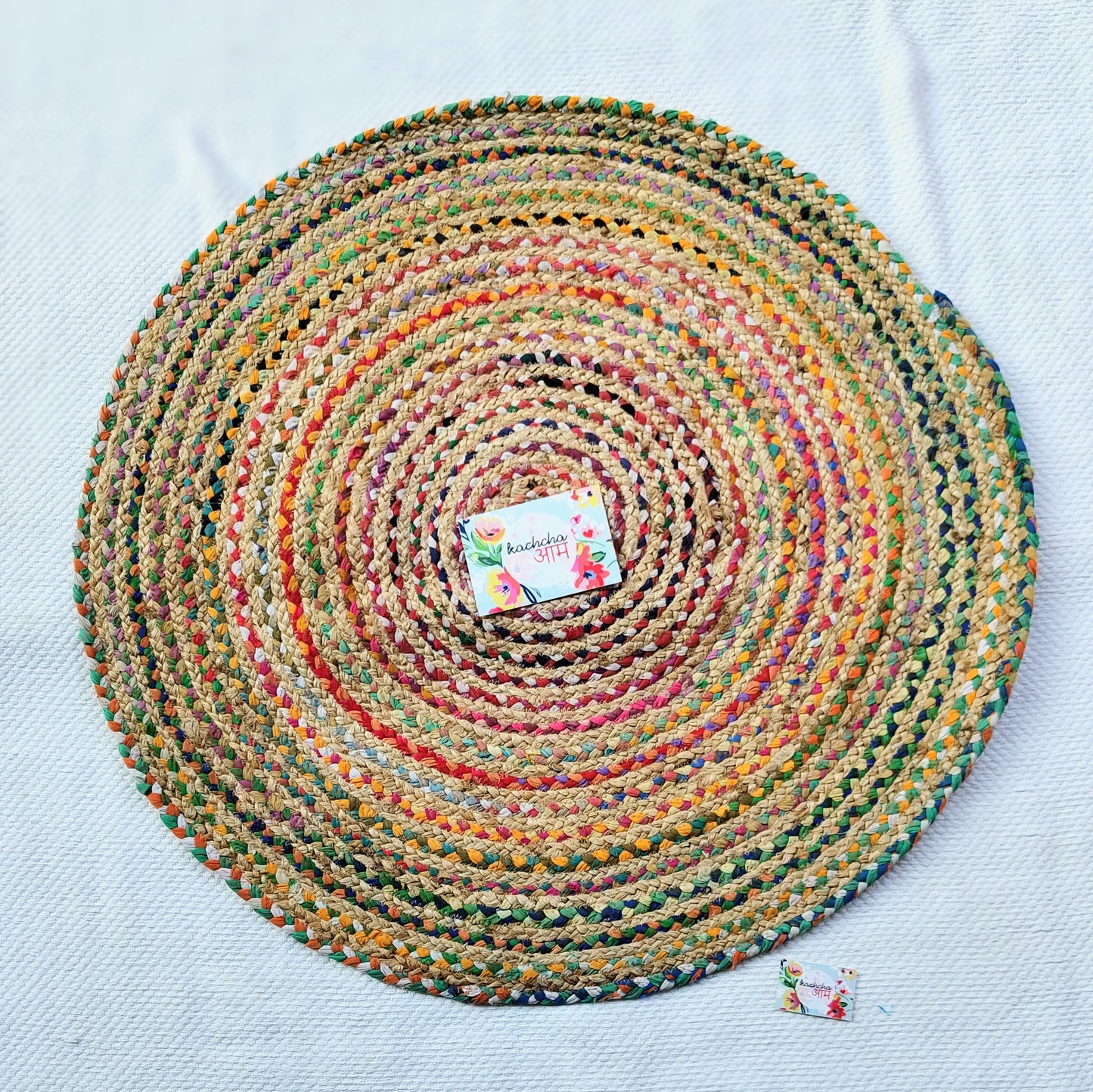 Chindi Jute Round Cotton Mat Rug