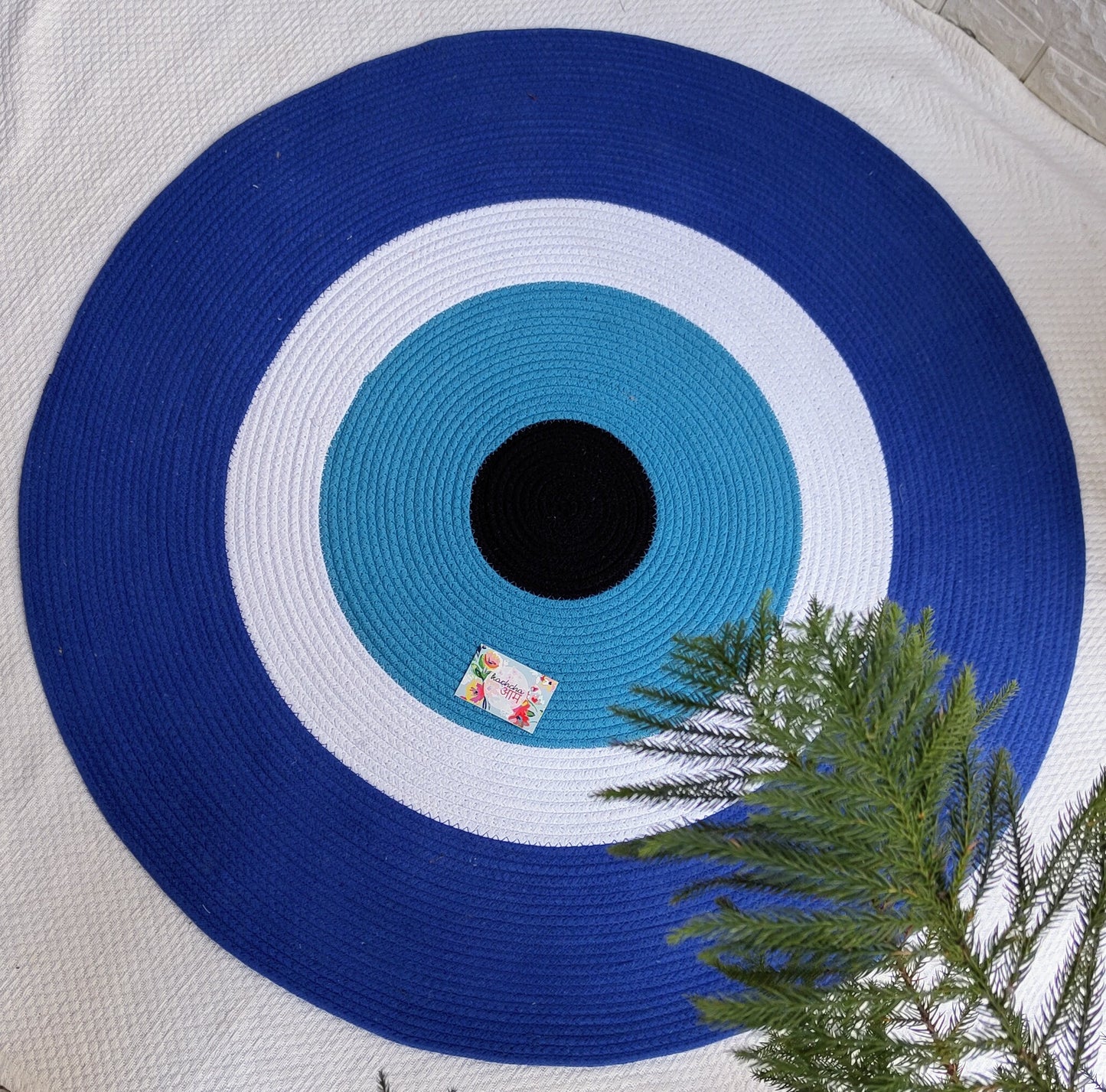 Evil Eye Round Cotton Mat Rug