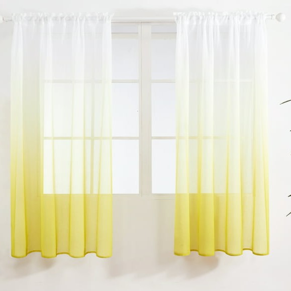 Lemon Ombre Dyed Sheer Curtains