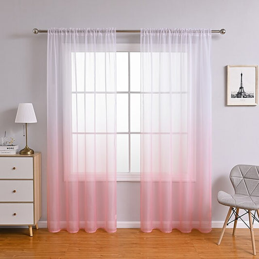 Rose Ombre Dyed Organza Sheer Curtains