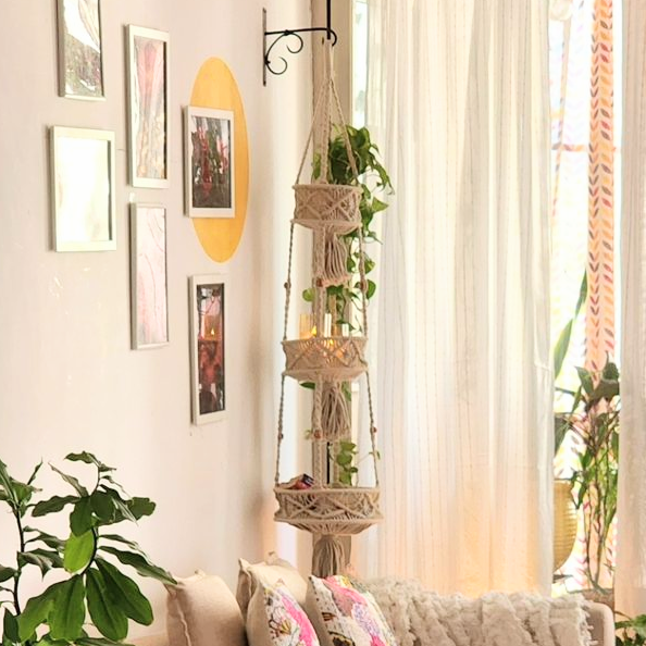 3 Basket Macrame Hanger