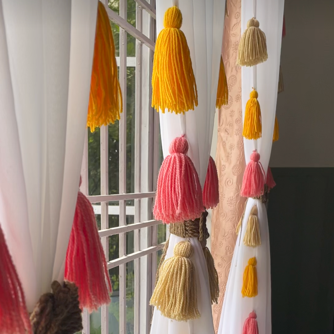 Sunset Bliss Tassel Curtains (Cotton & Sheer)