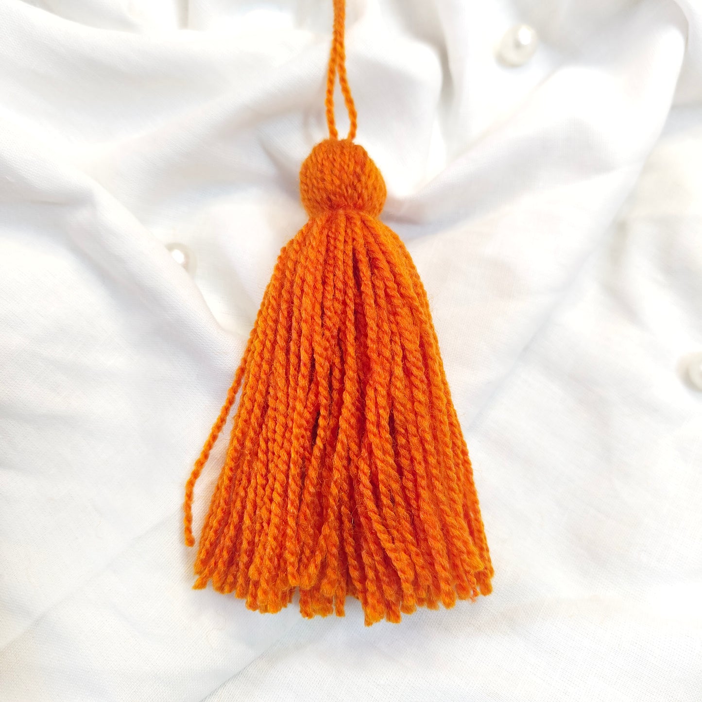 Handmade Big Size Wool Tassels Orange color
