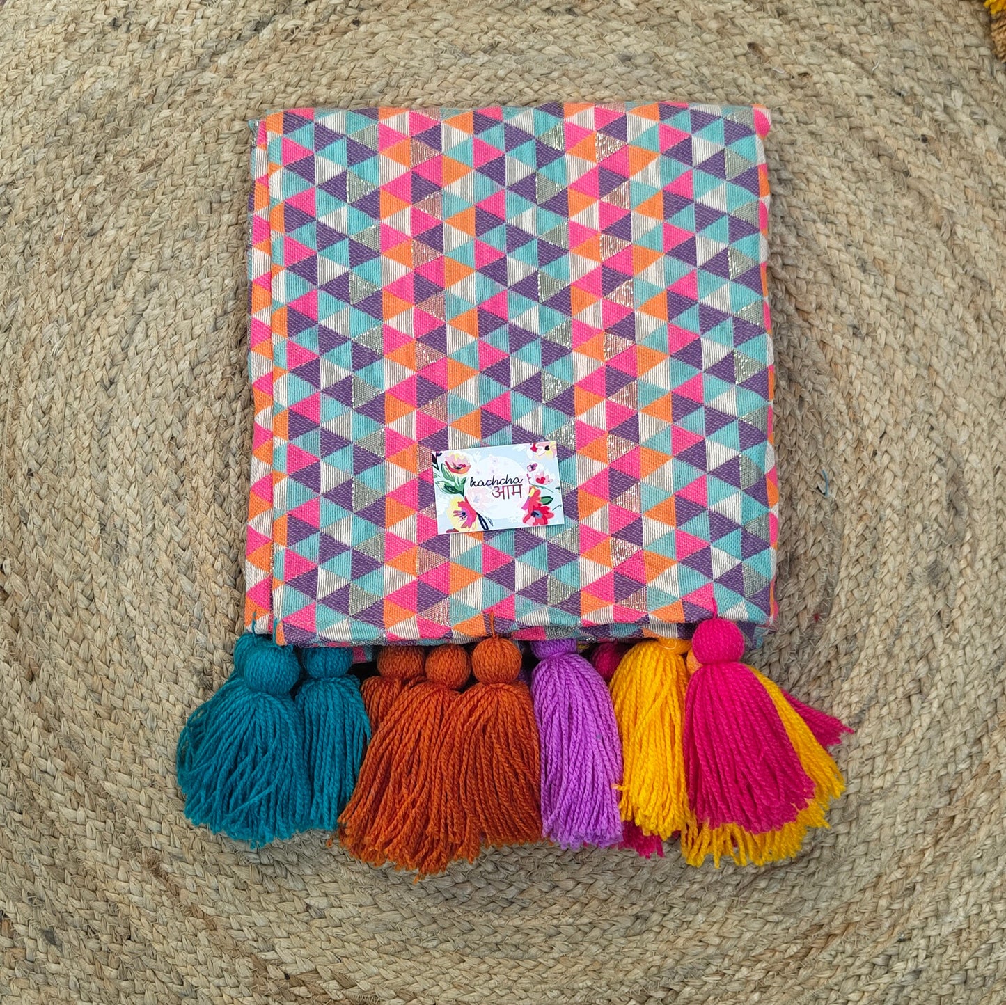 Jacquard Fabric Thick Polyester Sofa cover with Multi Tassels