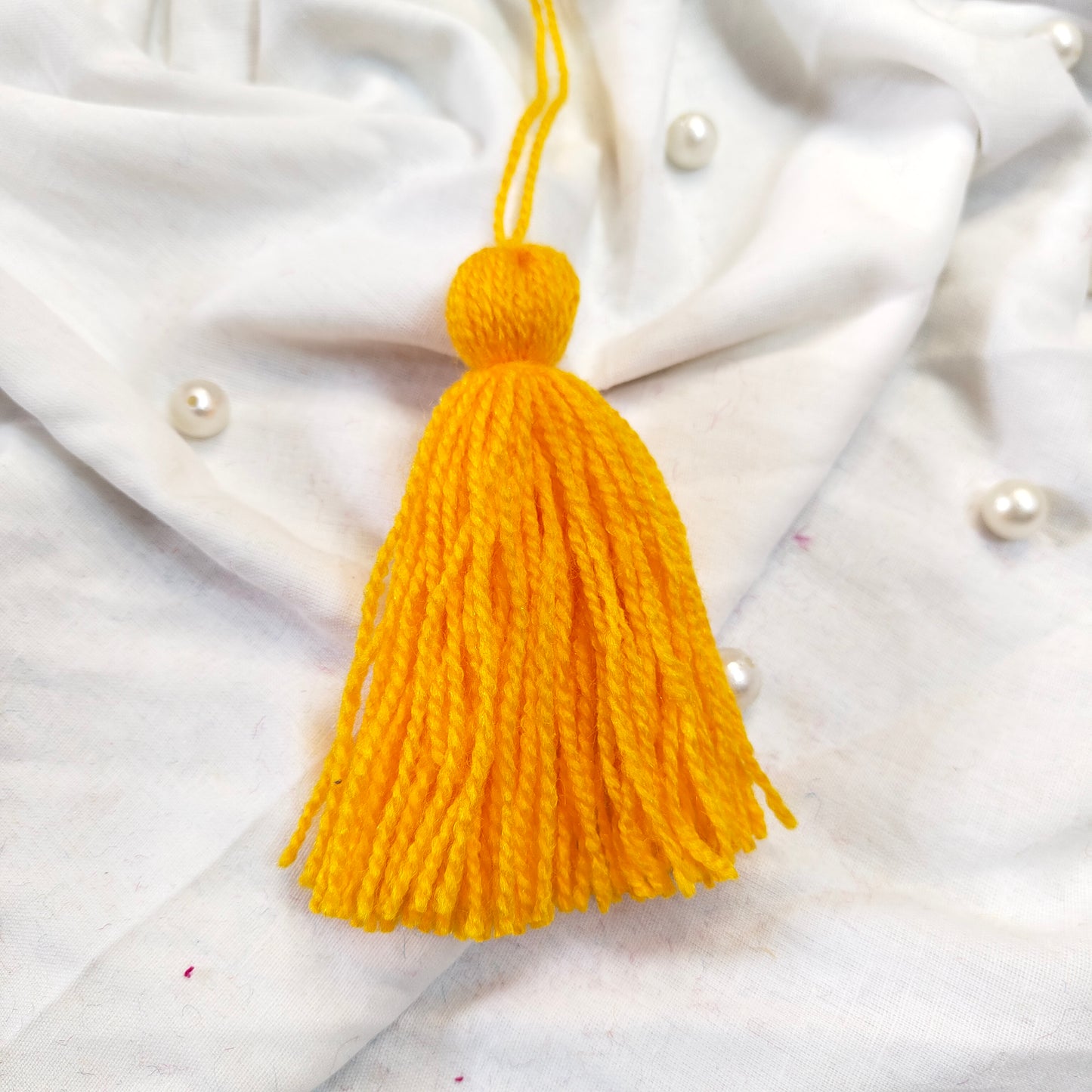 Handmade Big Size Wool Tassels Yellow color