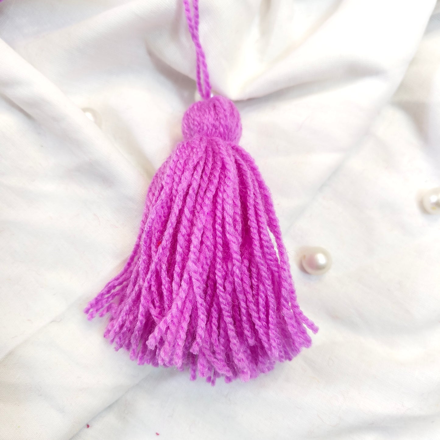 Handmade Big Size Wool Tassels Lavender color