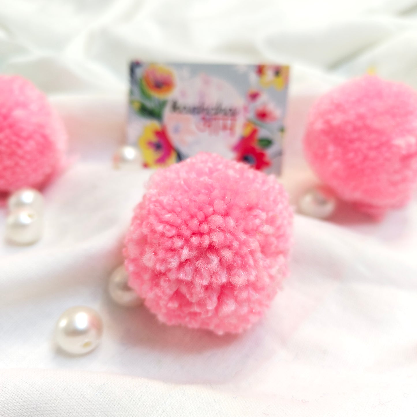 Handmade Premium wool Pompom Baby Pink color