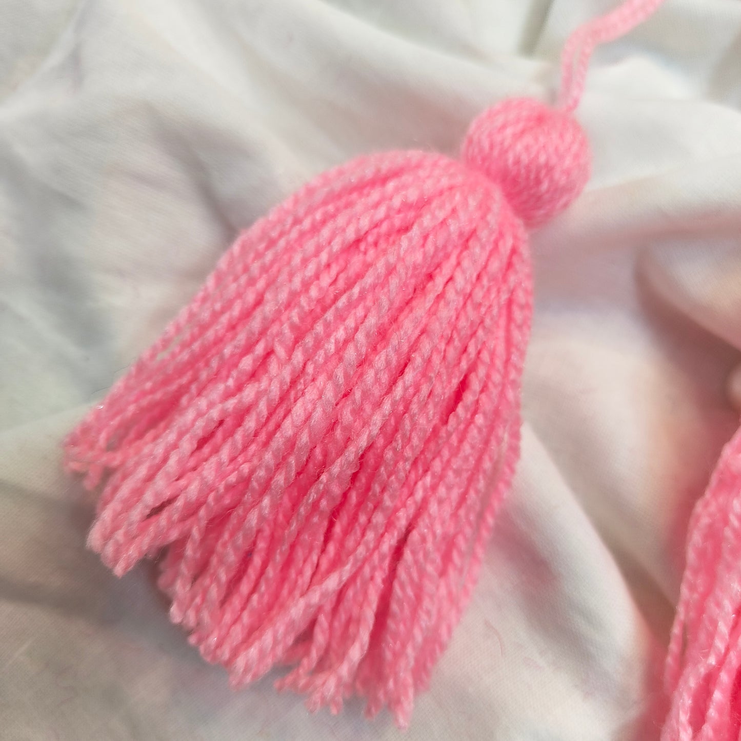Handmade Big Size Wool Tassels Baby Pink color