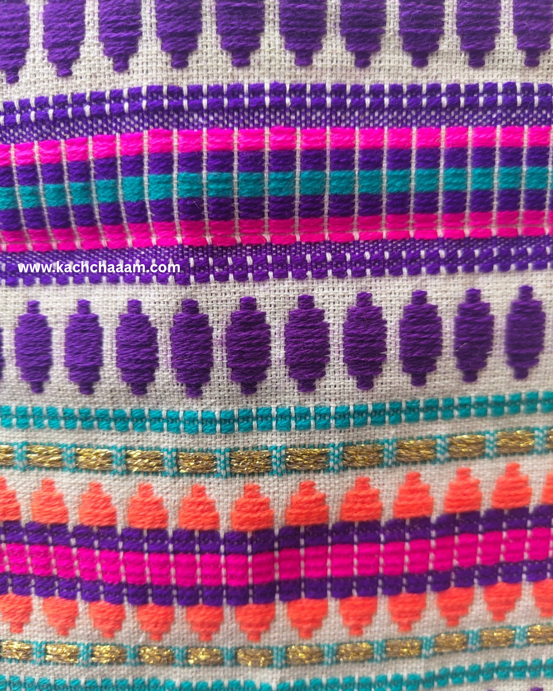 Purple Jacquard Fridge Cover without Pockets & Multi Tassels