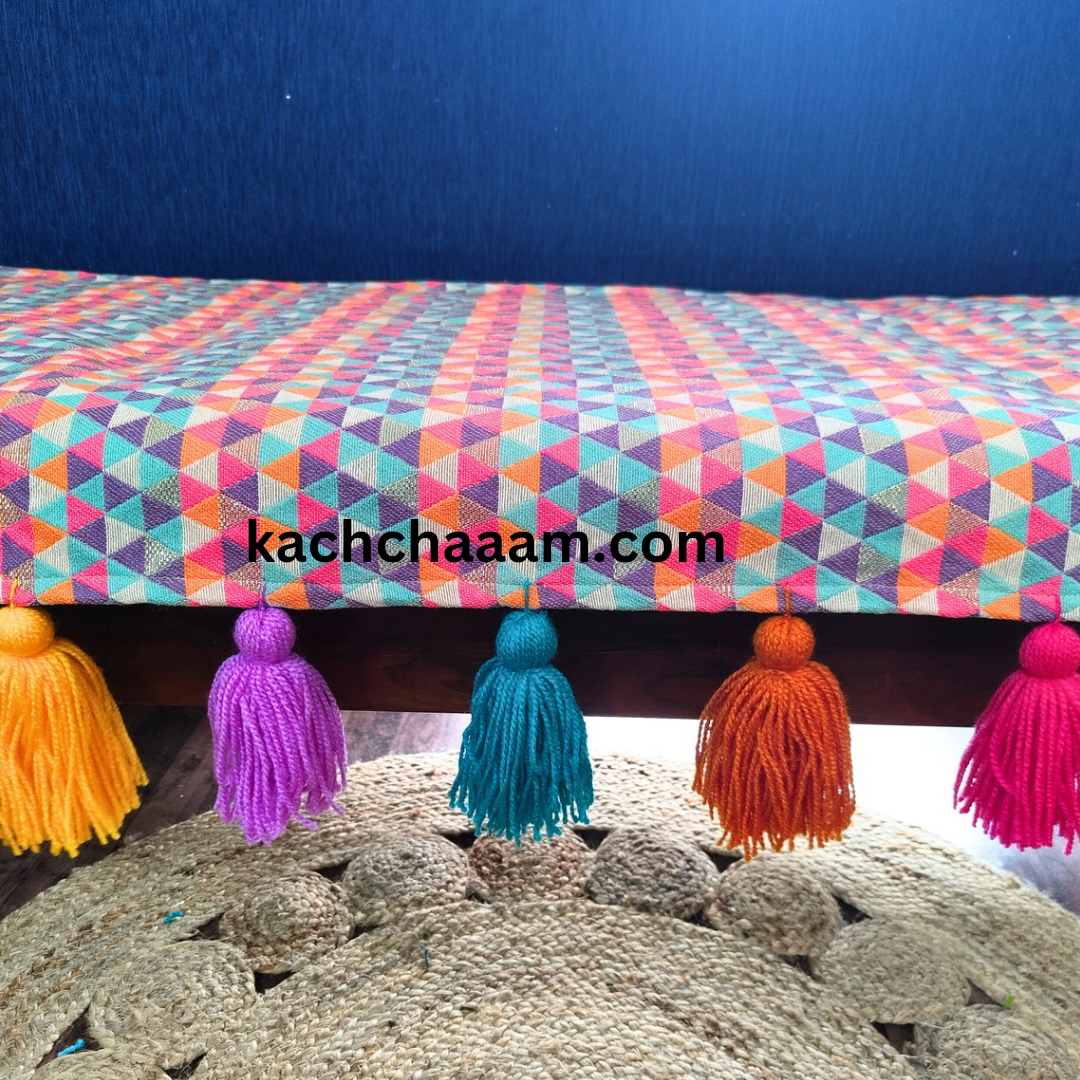 Jacquard Fabric Thick Polyester Sofa cover with Multi Tassels
