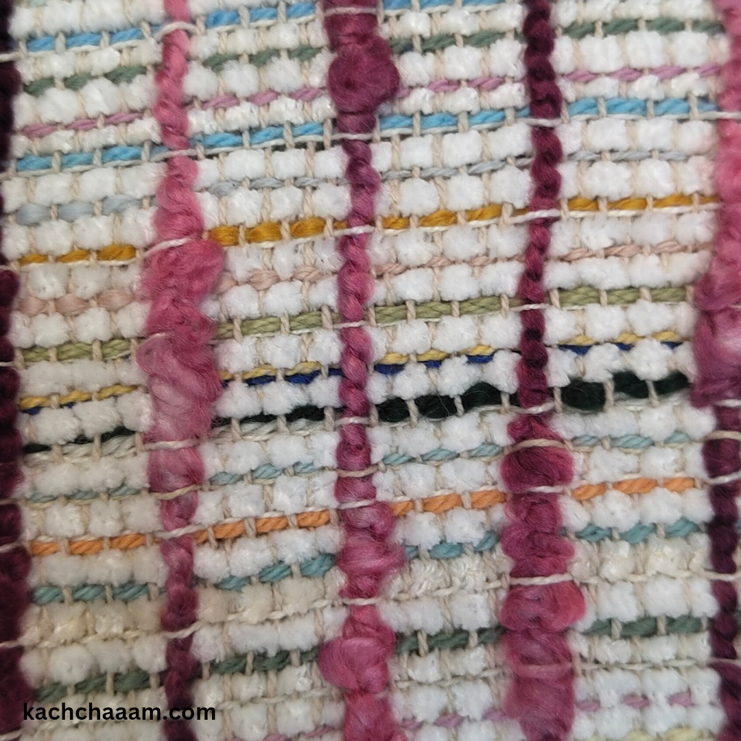 Plum Handloom Sofa Throw cover with Multi Tassels