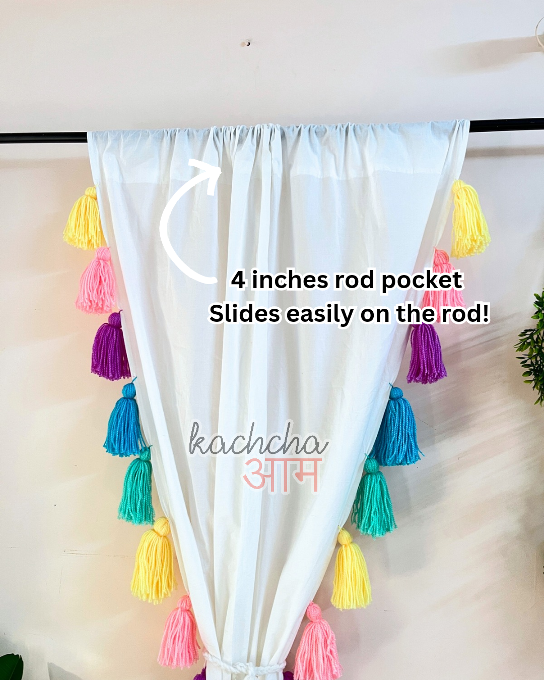 Celestial Inspired Tassels White Curtains (Cotton/Sheer)