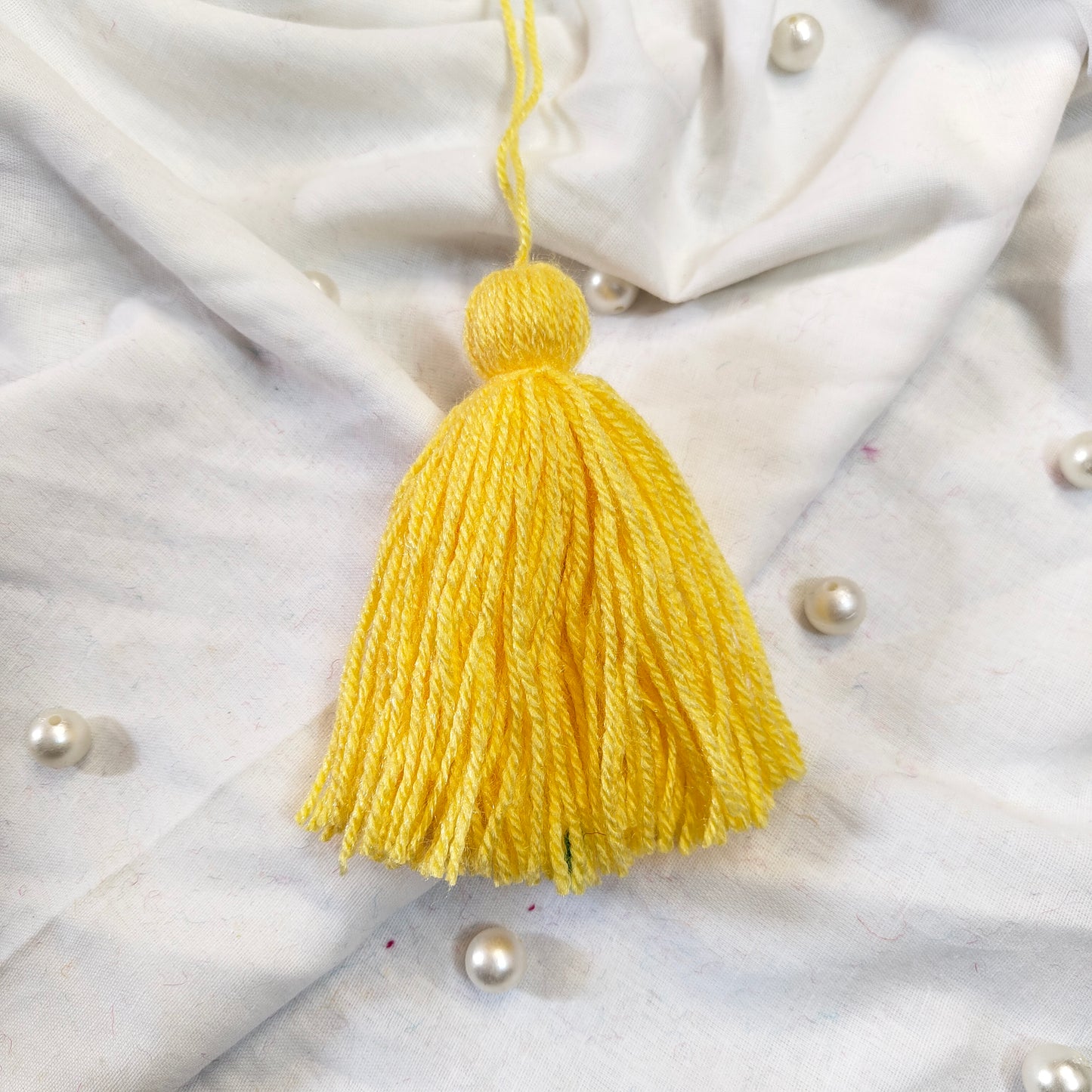 Handmade Big Size Wool Tassels Lemon color