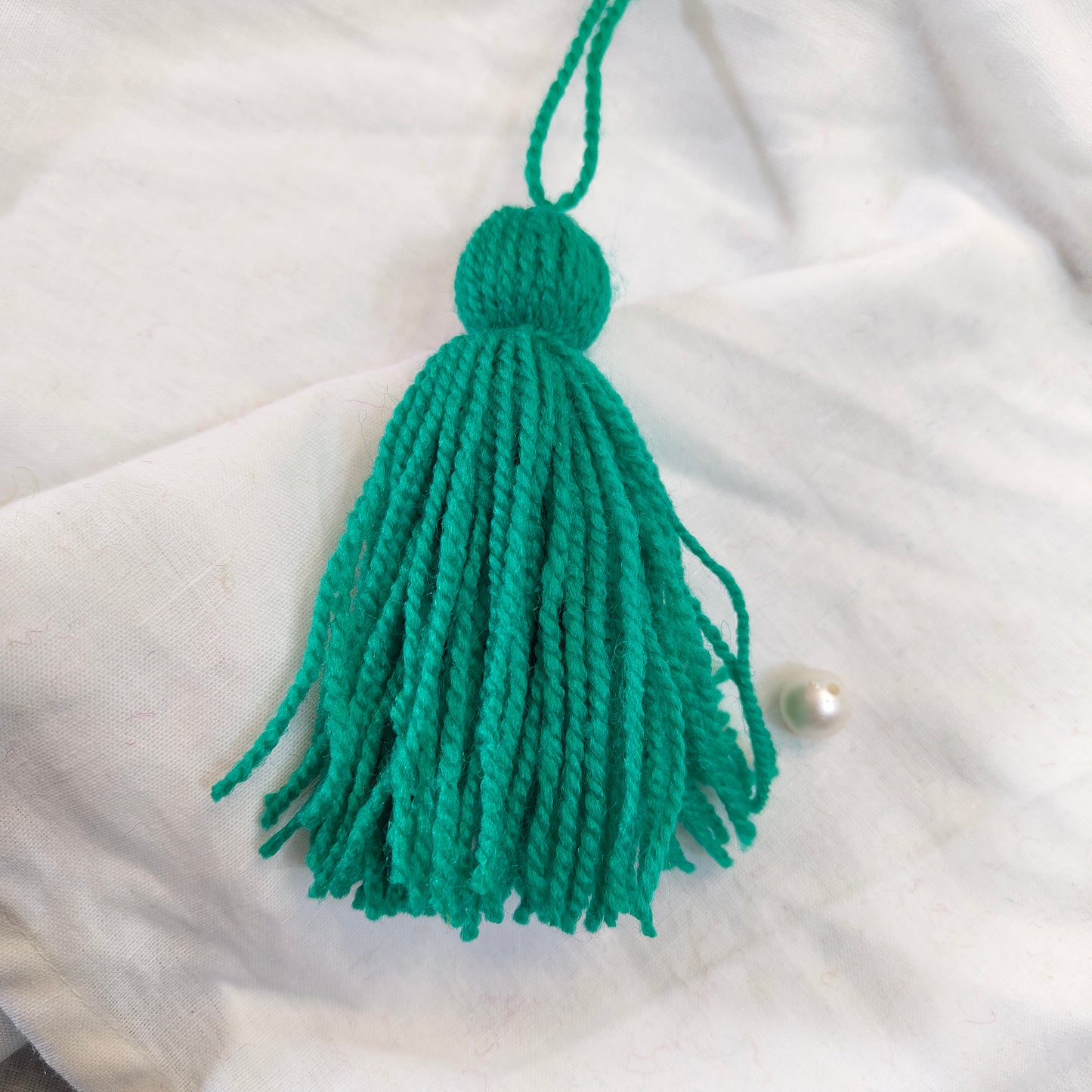 Handmade Big Size Wool Tassels Sea Green color