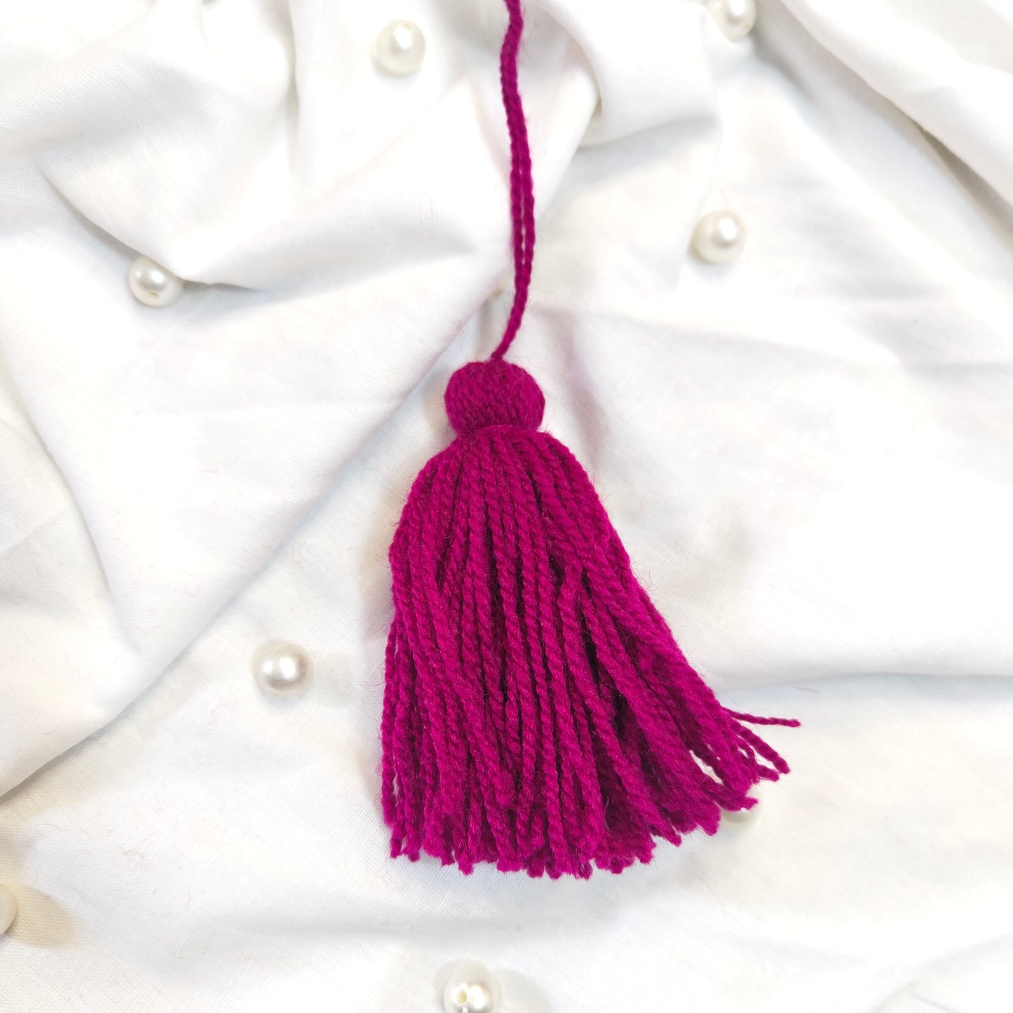 Handmade Big Size Wool Tassels Plum color