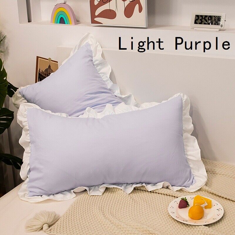 Cotton Frill Pillow Case in Dual Tone