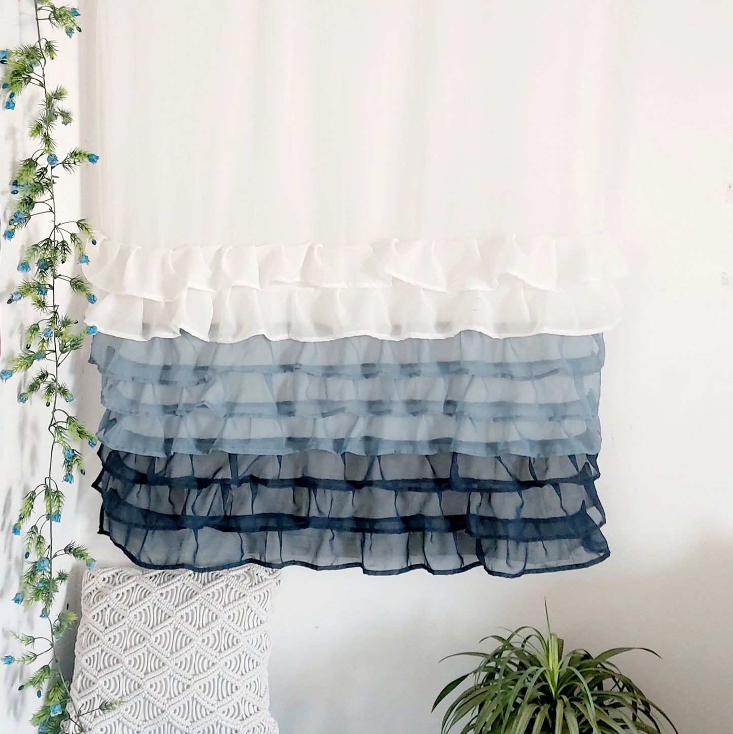 Small Bottom Ruffle Curtains Sheer (4 colors)