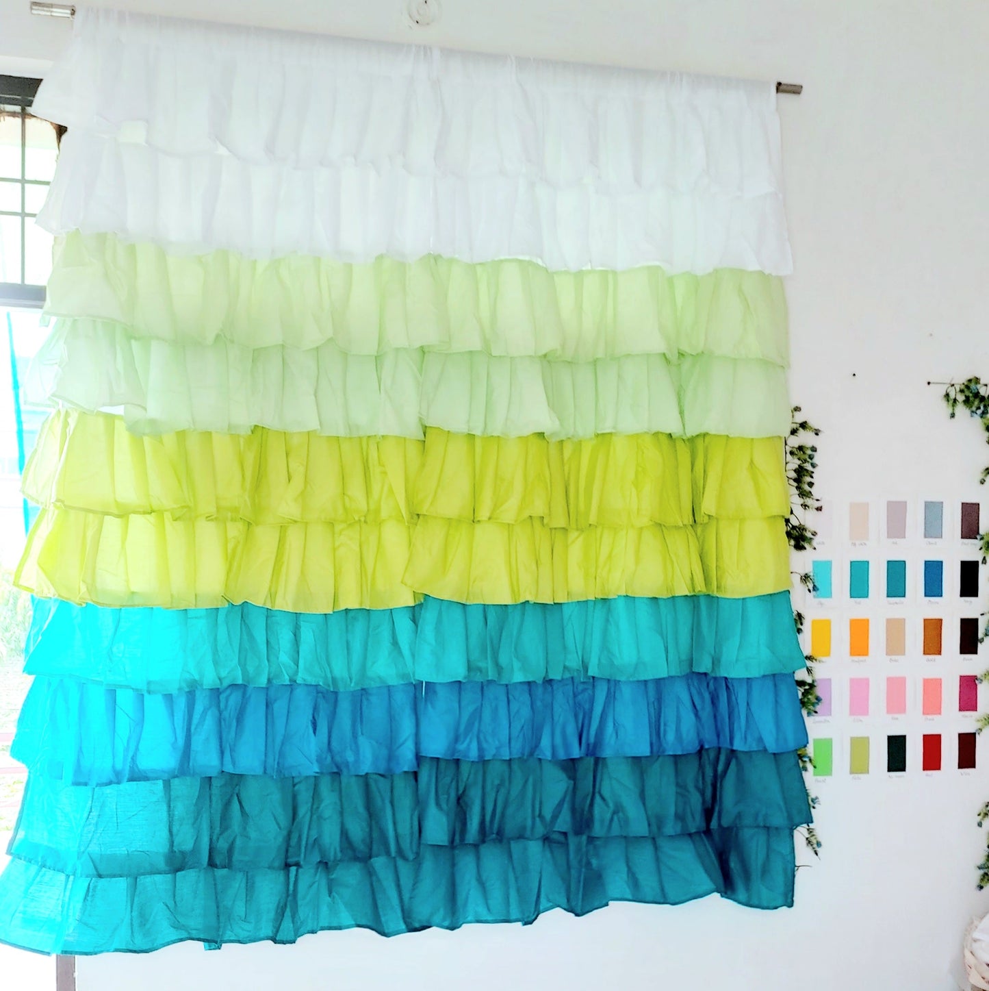 Ocean Full Ruffle Curtains