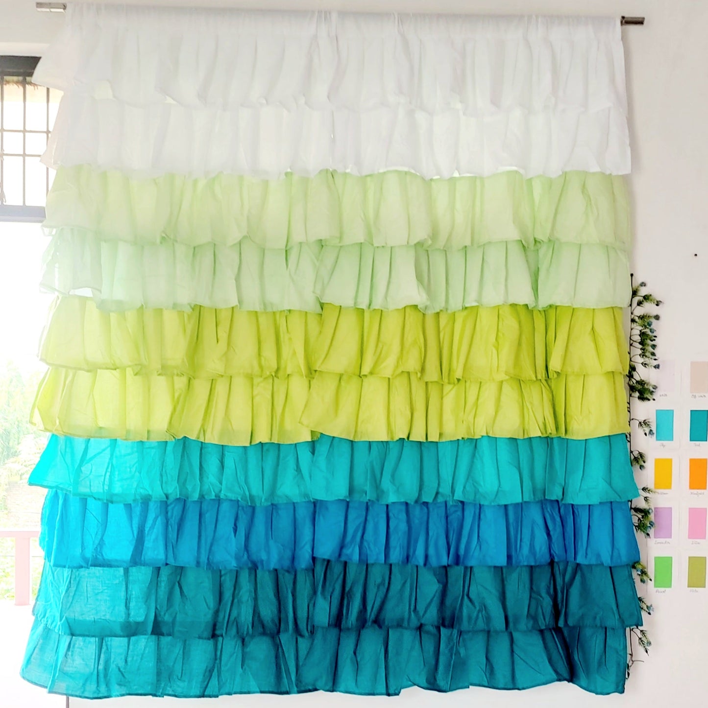 Ocean Full Ruffle Curtains