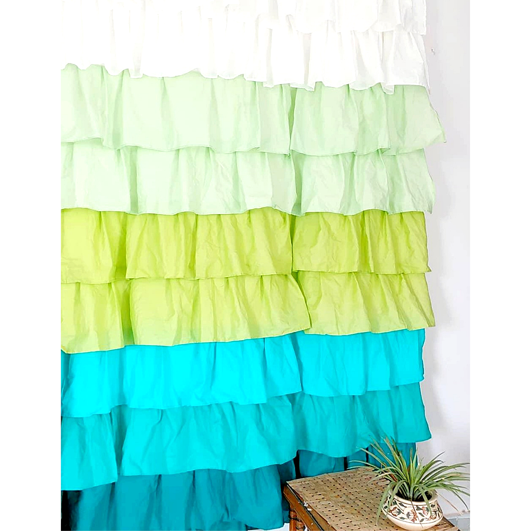 Ocean Full Ruffle Curtains