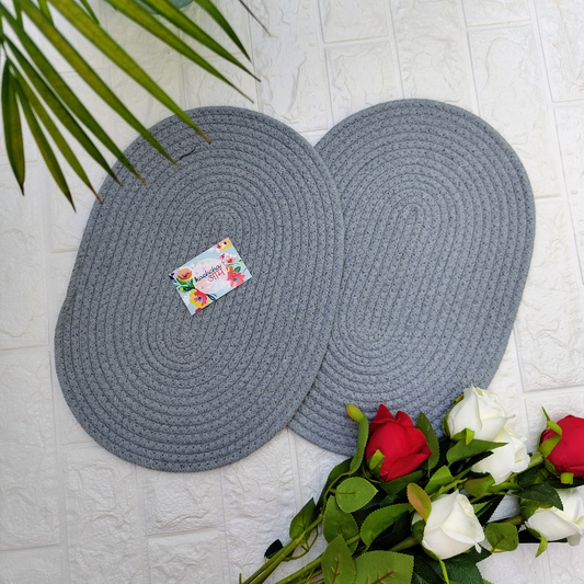 Grey Table Mats Oval