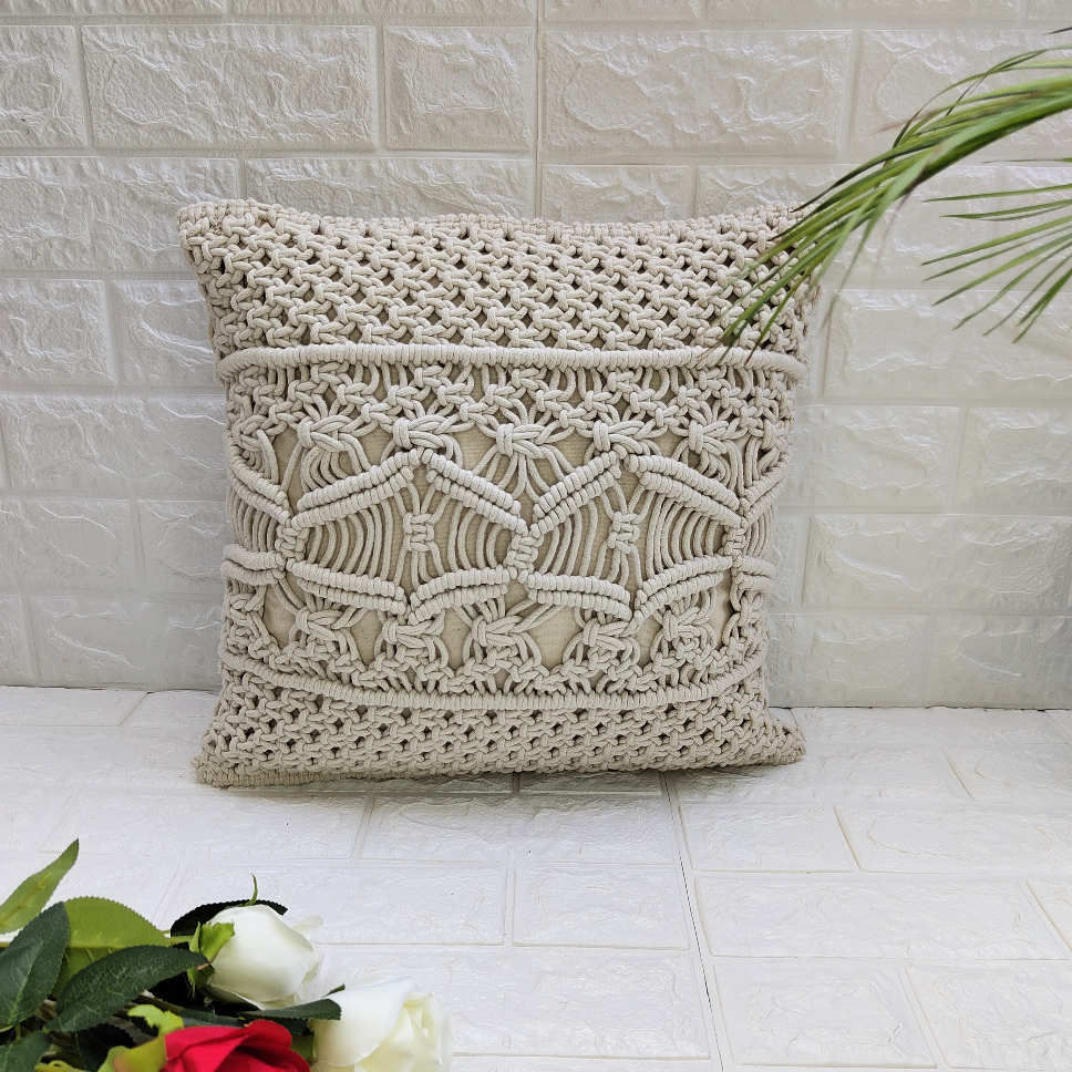 Inverse Macrame Cushion Cover