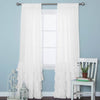 White Bottom Ruffle Cotton Curtains