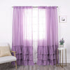 Lilac Bottom Ruffle Cotton Curtains