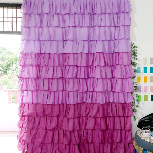 Lavender Ombre Full Ruffle Curtains