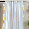 Yellow Ombre Tassel White Curtains (Cotton & Sheer)