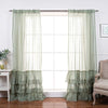 Green Bottom Ruffle Cotton Curtains
