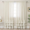 Off-White Bottom Ruffle Cotton Curtains