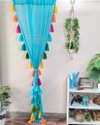 Rainbow Tassel Blue Curtains (Cotton/Sheer)