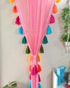 Rainbow Tassel Pink Curtains (Cotton/Sheer)