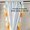 Yellow Ombre Tassel White Curtains (Cotton & Sheer)