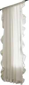 White Side Frill Curtains 100% Cotton Material