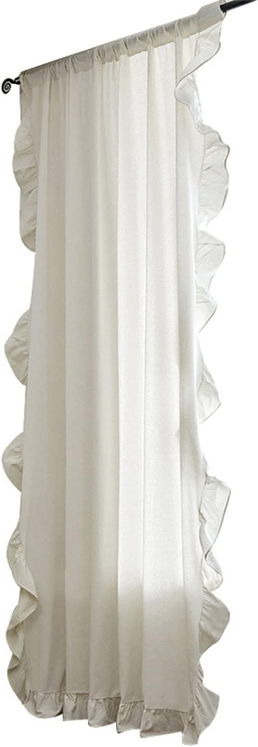 White Side Frill Curtains 100% Cotton Material