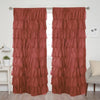 Brown Cotton Full Ruffle Curtains