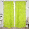 Lime Cotton Full Ruffle Curtains