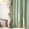 Dual Tone Mint Beige Side Frill Curtains 100% Cotton Material