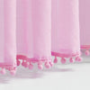 Pink Pompom Lace Georgette Sheer Curtain