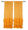 Yellow Bottom Ruffle Cotton Curtains