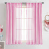 Pink Pompom Lace Georgette Sheer Curtain