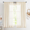 Beige Pompom Lace Georgette Sheer Curtain