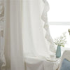 White Side Frill Curtains 100% Cotton Material